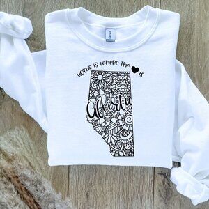 Home Is Where The Heart Is Canadian Provinces Sweatshirt - Alberta
